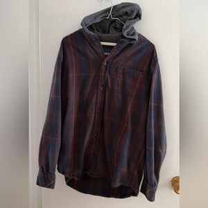 Men’s Kolby hooded flannel shirt size large